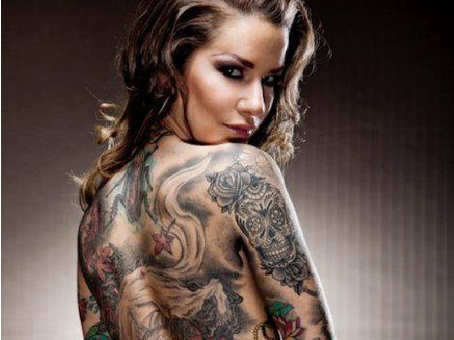 Naked horny women with tattoos