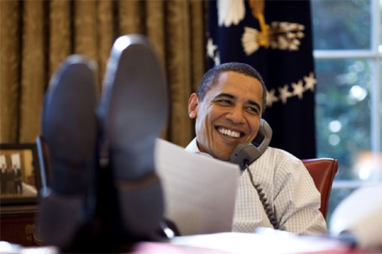 Barack Obama on the phone (2)
